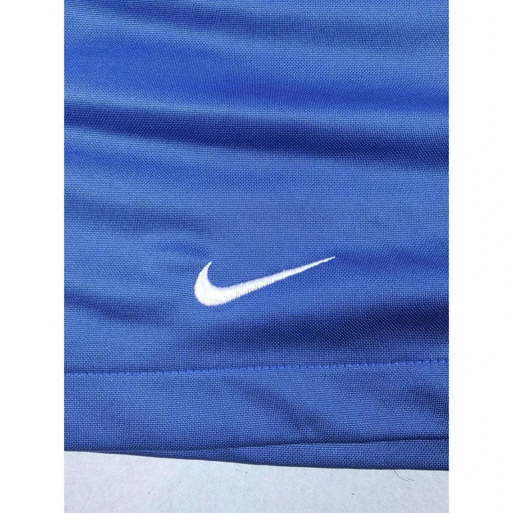 Vintage Nike 90s Warm Up Basketball Polo Embroidered Blue Black Mens Size Large